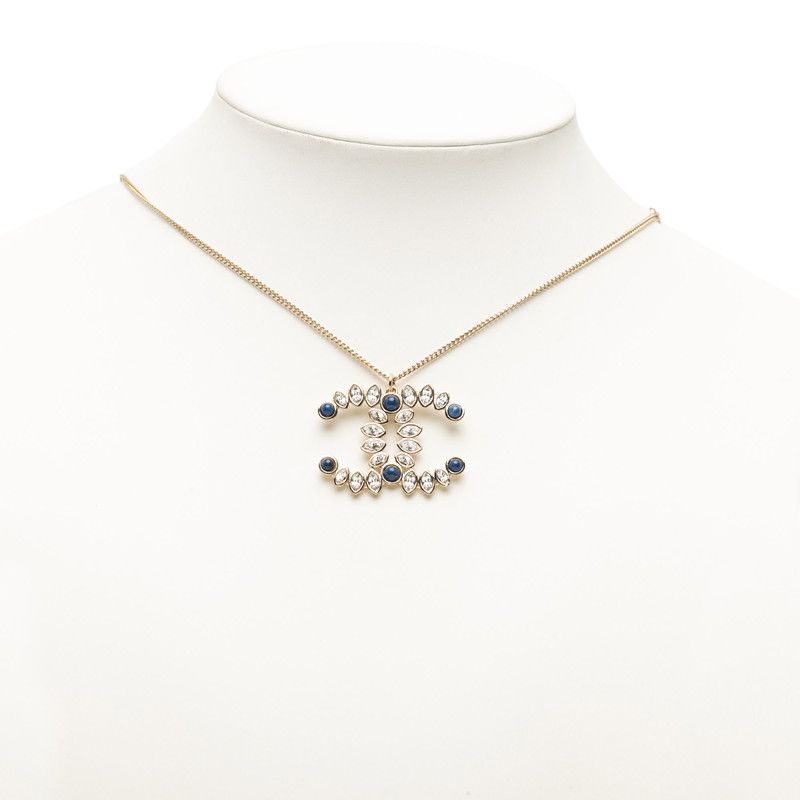 Chanel CC Logo Bijou Necklace Gold Plated