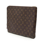 Louis Vuitton Monogram Etui Voyage GM Clutch Brown Fuchsia