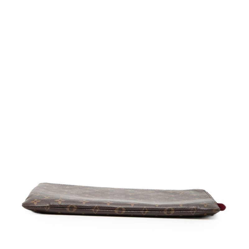 Louis Vuitton Monogram Etui Voyage GM Clutch Brown Fuchsia