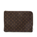 Louis Vuitton Monogram Etui Voyage GM Clutch Brown Fuchsia