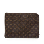 Louis Vuitton Monogram Etui Voyage GM Clutch Brown Fuchsia