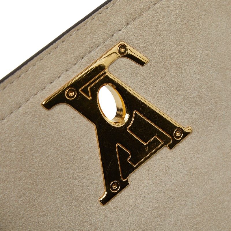 Louis Vuitton Lockme TenChain 2-Way Shoulder Bag Gray Beige Leather