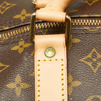 Louis Vuitton Monogram Keepall Bandouliere 60 Boston Bag 2-Way Brown Leather