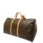 Louis Vuitton Monogram Keepall Bandouliere 60 Boston Bag 2-Way Brown Leather