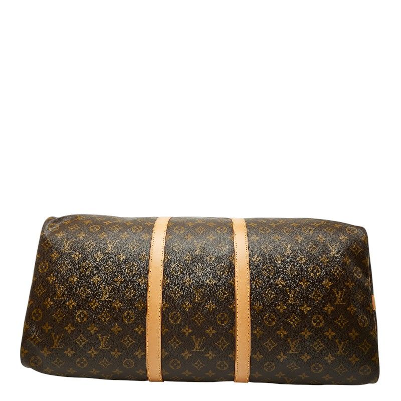 Louis Vuitton Monogram Keepall Bandouliere 60 Boston Bag 2-Way Brown Leather