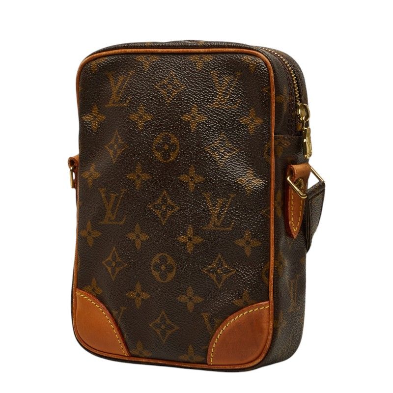 Louis Vuitton Monogram Danube Crossbody Shoulder Bag Brown Leather