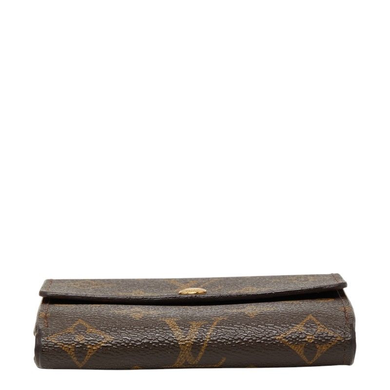 Louis Vuitton Monogram Portefeuille Elise Trifold Wallet Hook Brown Leather
