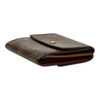 Louis Vuitton Monogram Portefeuille Elise Trifold Wallet Hook Brown Leather