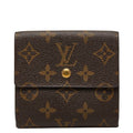 Louis Vuitton Monogram Portefeuille Elise Trifold Wallet Hook Brown Leather