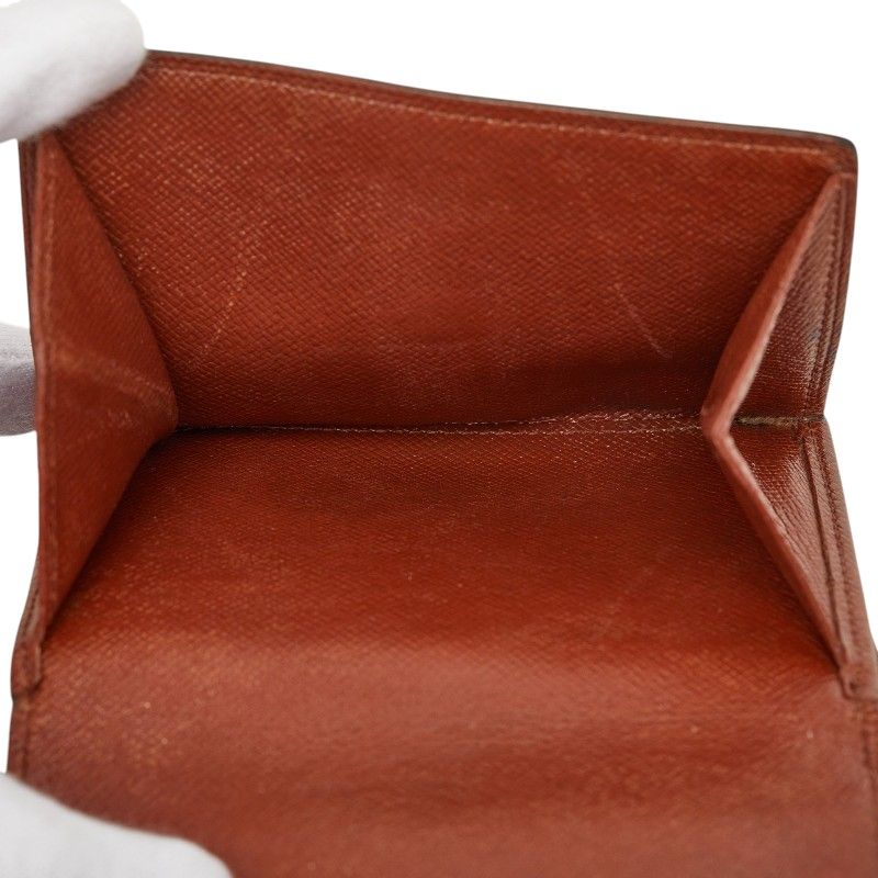 Louis Vuitton Monogram Portefeuille Elise Trifold Wallet Hook Brown Leather