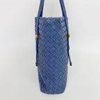 Bottega Veneta Intrecciato Tote Bag Leather Blue Gold Vintage — view 4