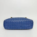 Bottega Veneta Intrecciato Tote Bag Leather Blue Gold Vintage — view 8
