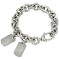 Gucci Dog Tag Chain Bracelet Plate Logo 925 Sterling Silver