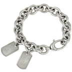 Gucci Dog Tag Chain Bracelet Plate Logo 925 Sterling Silver