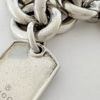 Gucci Dog Tag Chain Bracelet Plate Logo 925 Sterling Silver — view 4