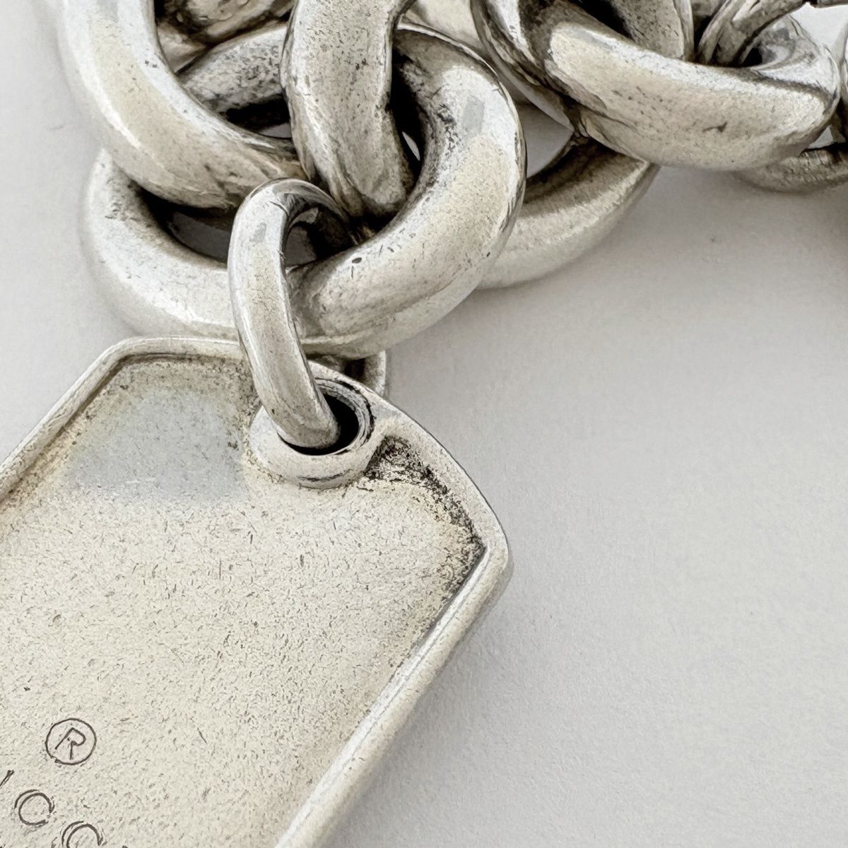 Gucci Dog Tag Chain Bracelet Plate Logo 925 Sterling Silver — view 4