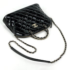 Chanel CC Logo Handbag Chain 2-Way Patent Patent Leather Black — view 5