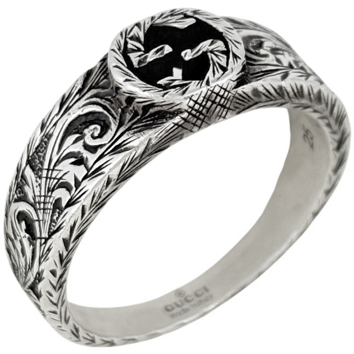 Gucci Arabesque Ring Interlocking 925 Sterling Silver