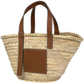 Loewe Basket Anagram Palm Leaf Tote Bag Raffia Natural Brown