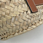 Loewe Basket Anagram Palm Leaf Tote Bag Raffia Natural Brown — view 3