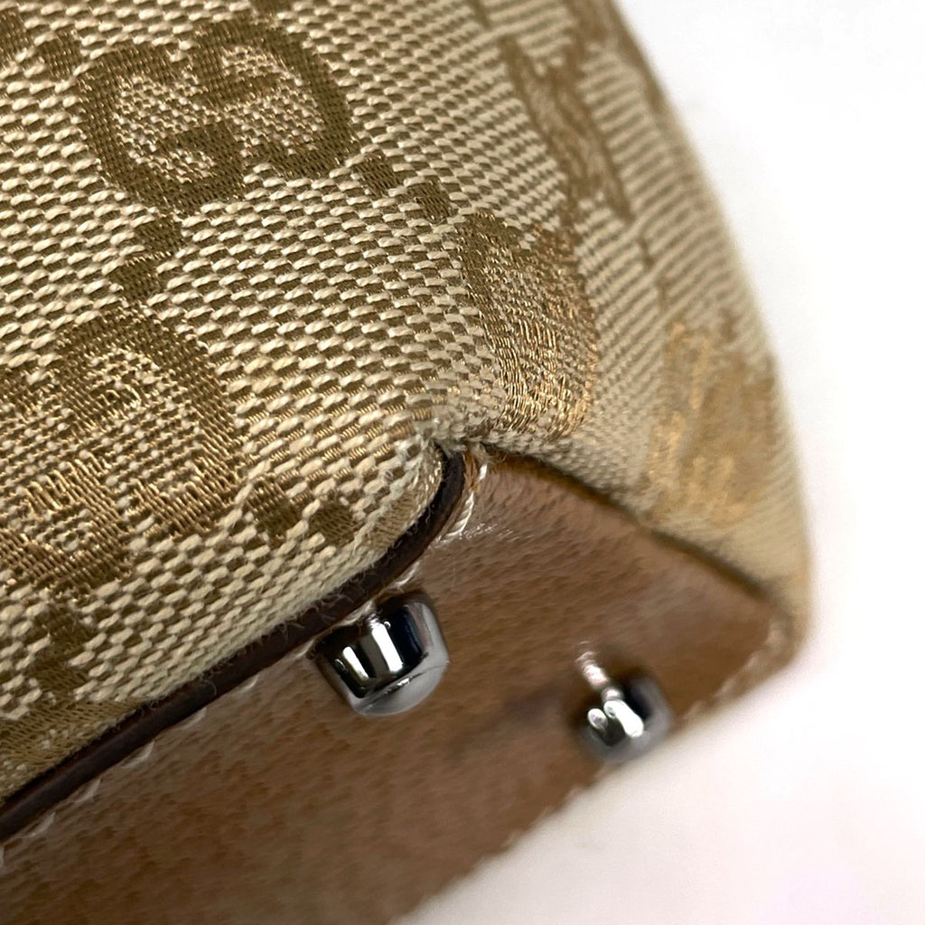 Gucci GG Pattern Handbag Mini Boston Canvas Beige