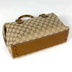 Gucci GG Pattern Handbag Mini Boston Canvas Beige