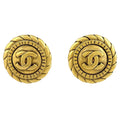 Chanel CC Logo Earrings Gold Plated