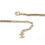 Chanel CC Logo Faux Pearl Necklace Bag Motif White Gold — view 3