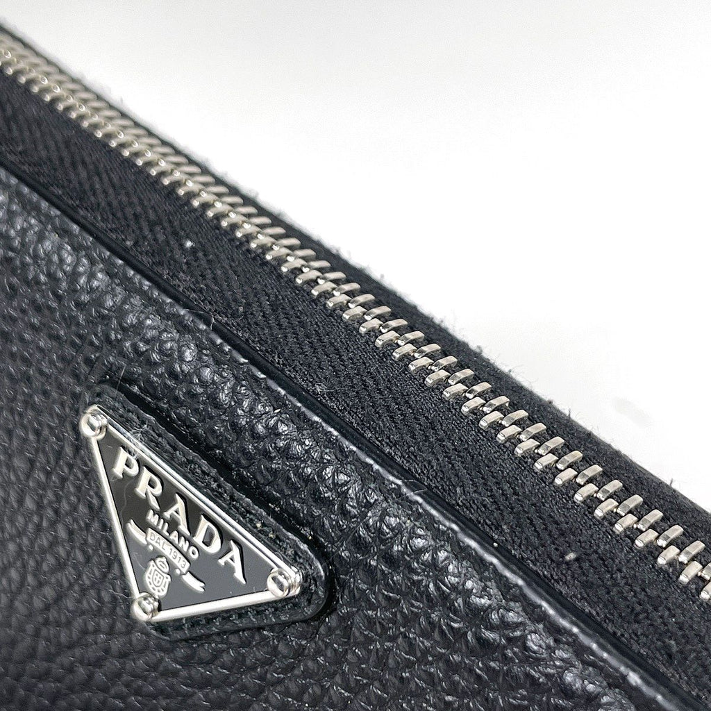 Prada Zip Around Wallet Leather Nero — view 4