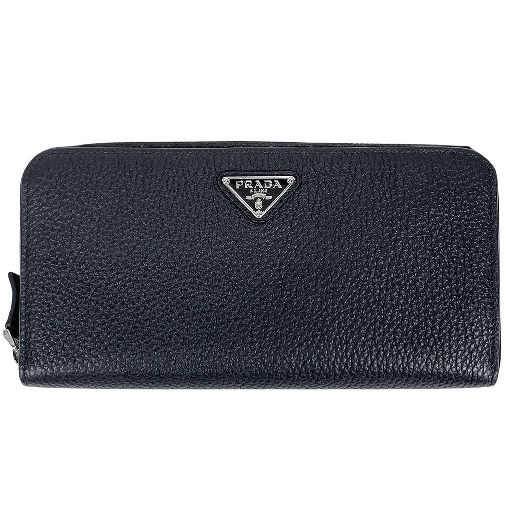 Prada Zip Around Wallet Leather Nero