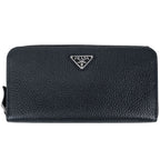 Prada Zip Around Wallet Leather Nero