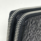 Loewe Anagram Zip Around Wallet Double Zipper Leather Black — view 4