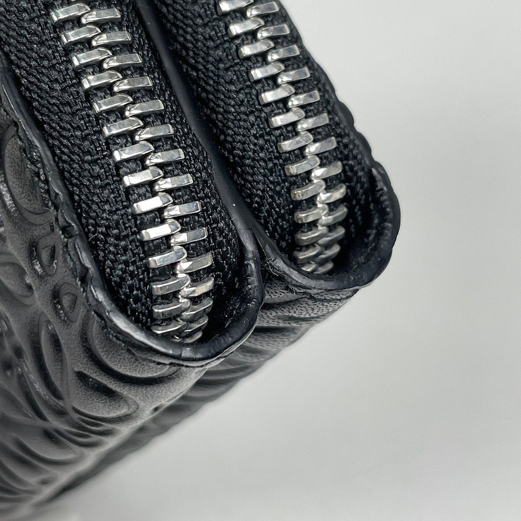 Loewe Anagram Zip Around Wallet Double Zipper Leather Black — view 3