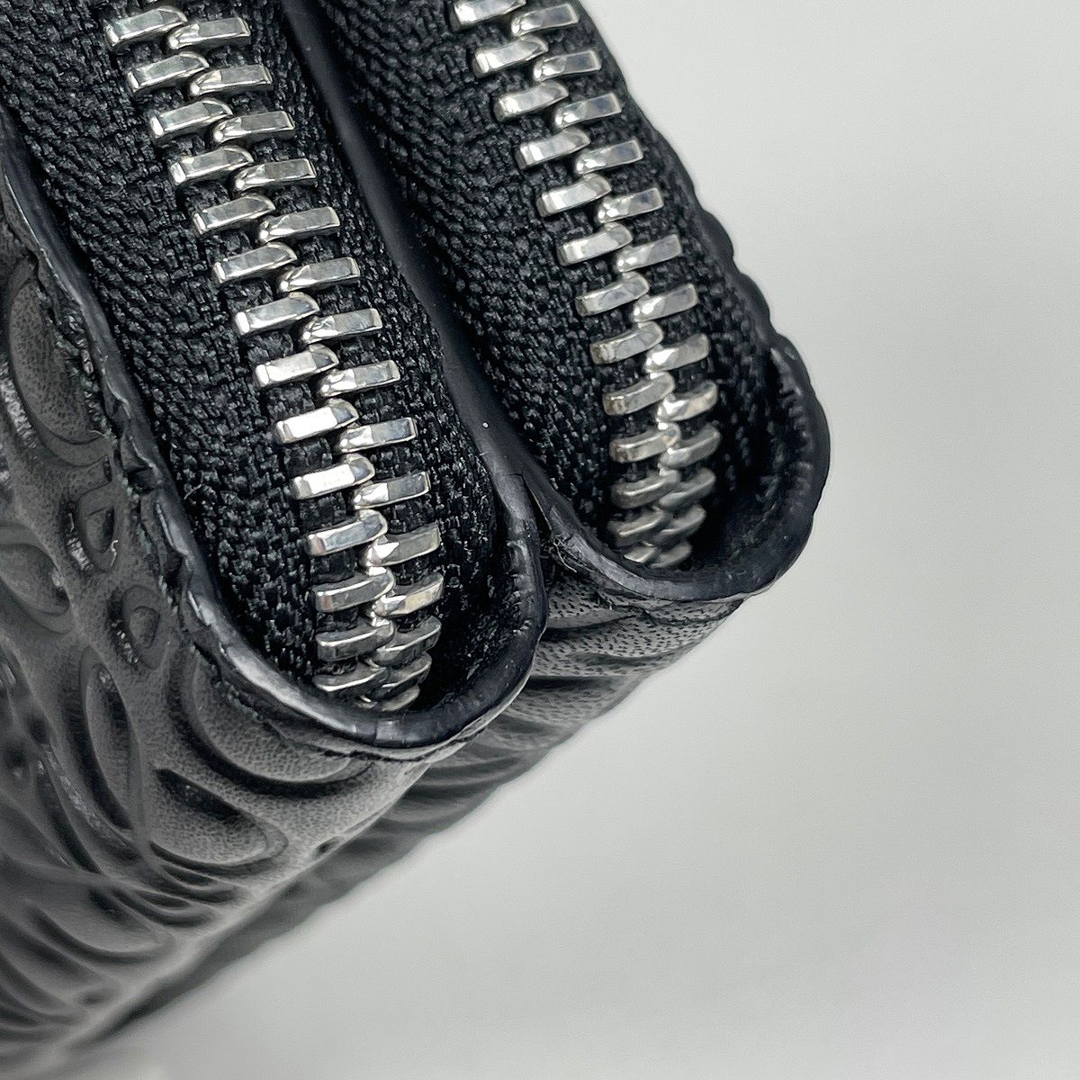 Loewe Anagram Zip Around Wallet Double Zipper Leather Black — view 3