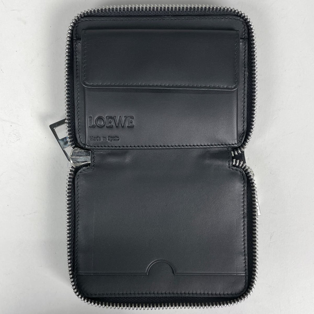 Loewe Anagram Zip Around Wallet Double Zipper Leather Black — view 7