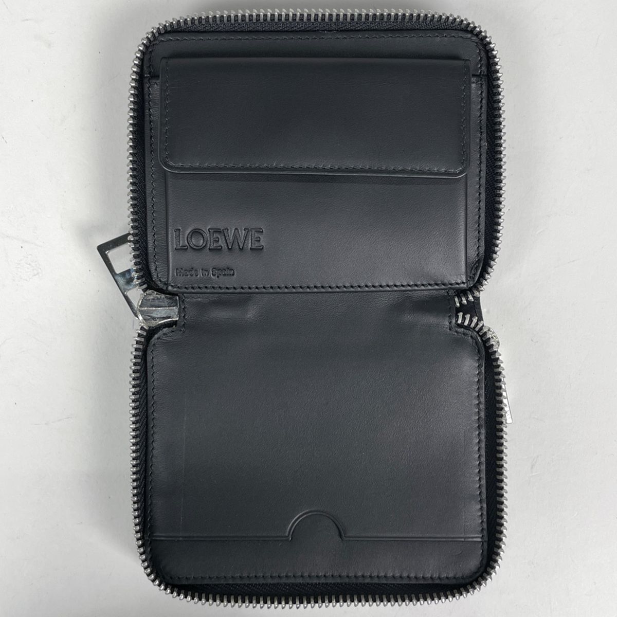 Loewe Anagram Zip Around Wallet Double Zipper Leather Black — view 7