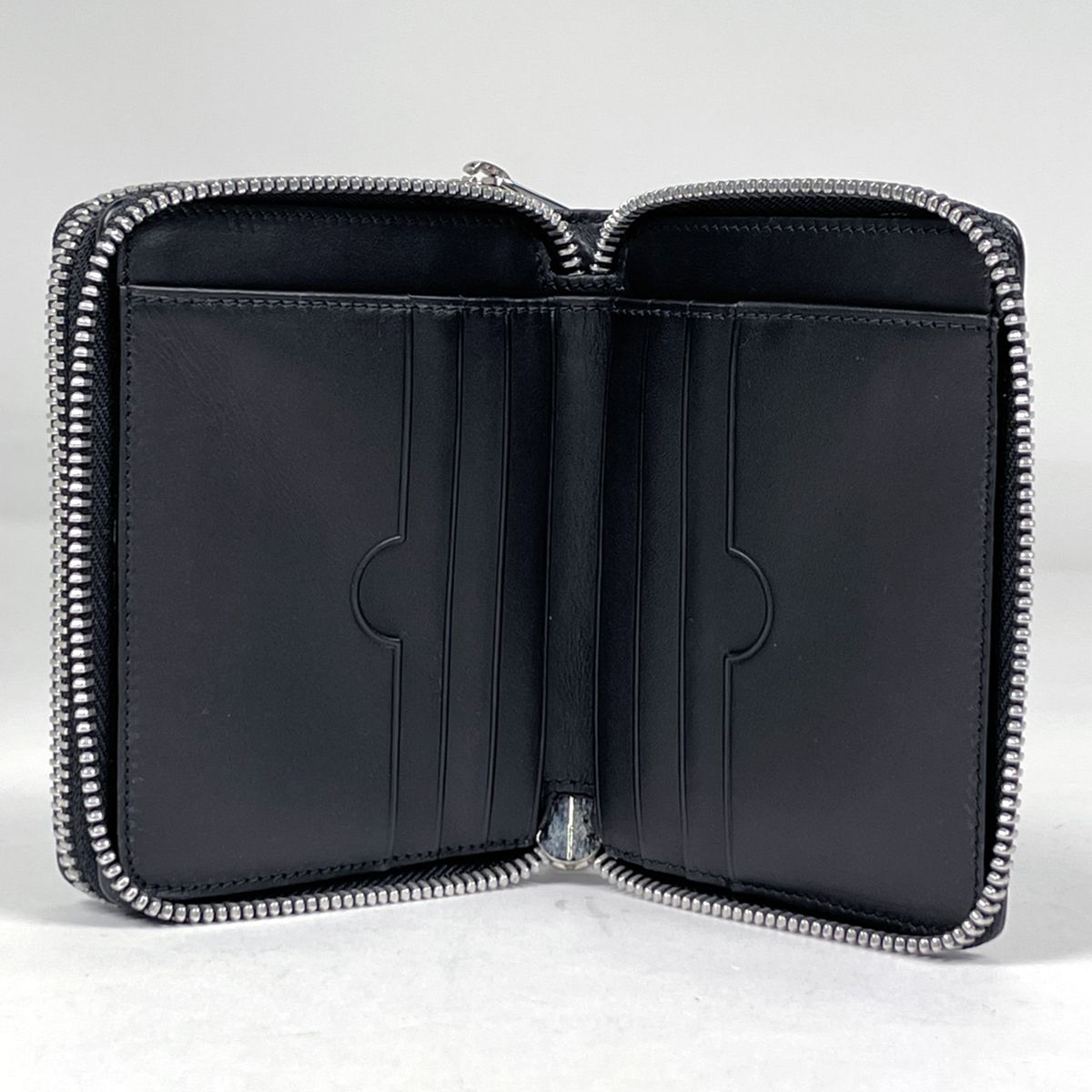 Loewe Anagram Zip Around Wallet Double Zipper Leather Black — view 8