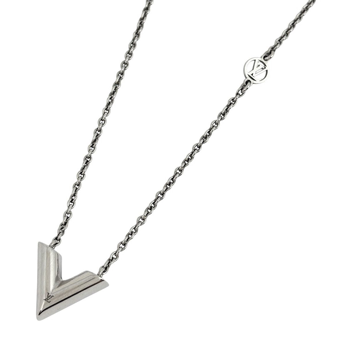Louis Vuitton Essential Necklace Silver Plated