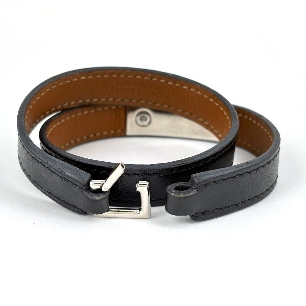 Hermes Rival Double Tour Bracelet Strand Black — view 2