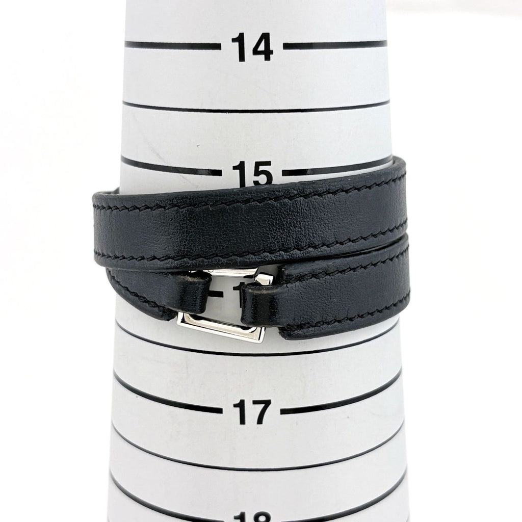 Hermes Rival Double Tour Bracelet Strand Black — view 6