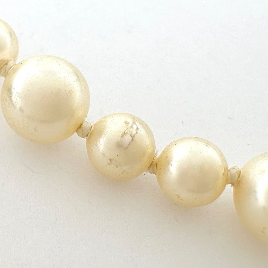 Chanel CC Logo Faux Pearl Necklace Long Metal Black White — view 4