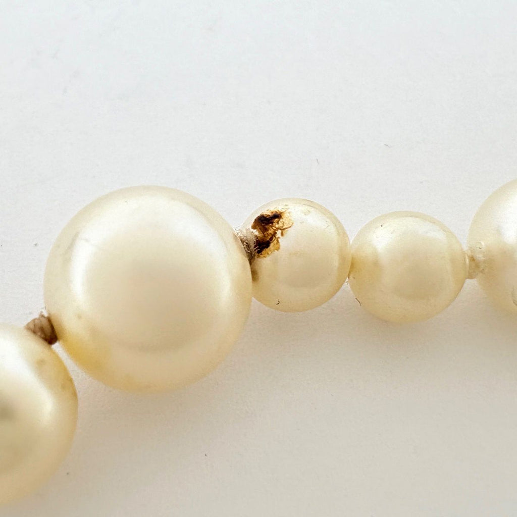 Chanel CC Logo Faux Pearl Necklace Long Metal Black White — view 5