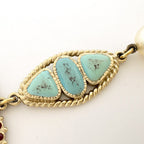 Chanel CC Logo Faux Pearl Necklace Long White Light Blue — view 4