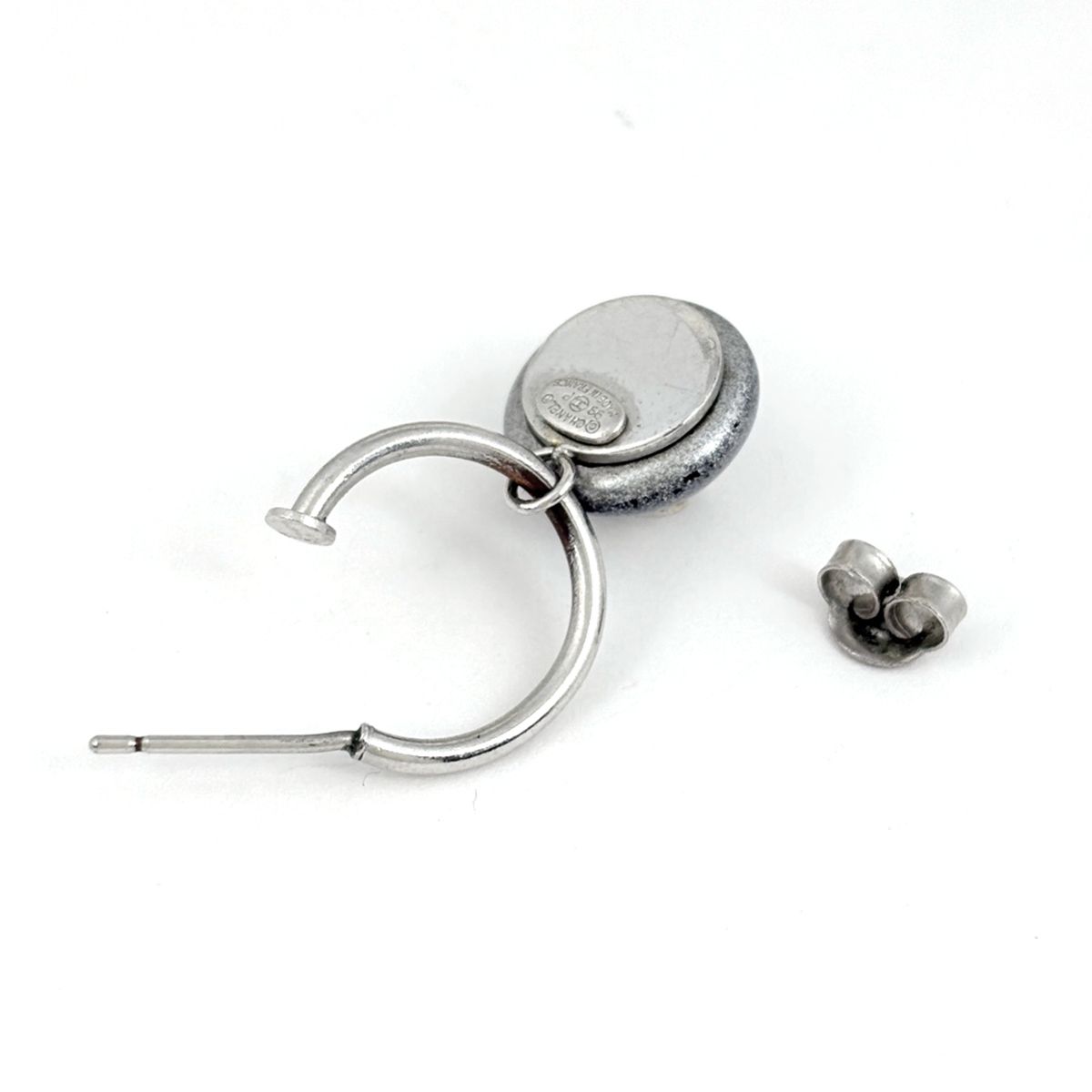 Chanel CC Logo Earrings Swing Silver Plated — view 3