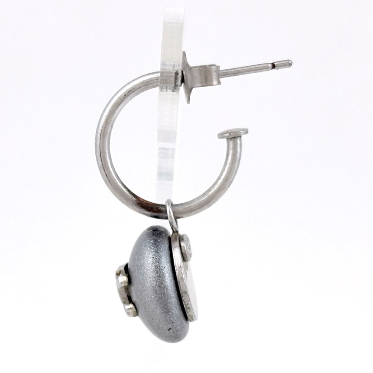 Chanel CC Logo Earrings Swing Silver Plated — view 2