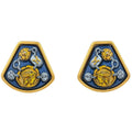Hermes Enamel Earrings Cloisonne Gold Plated Blue
