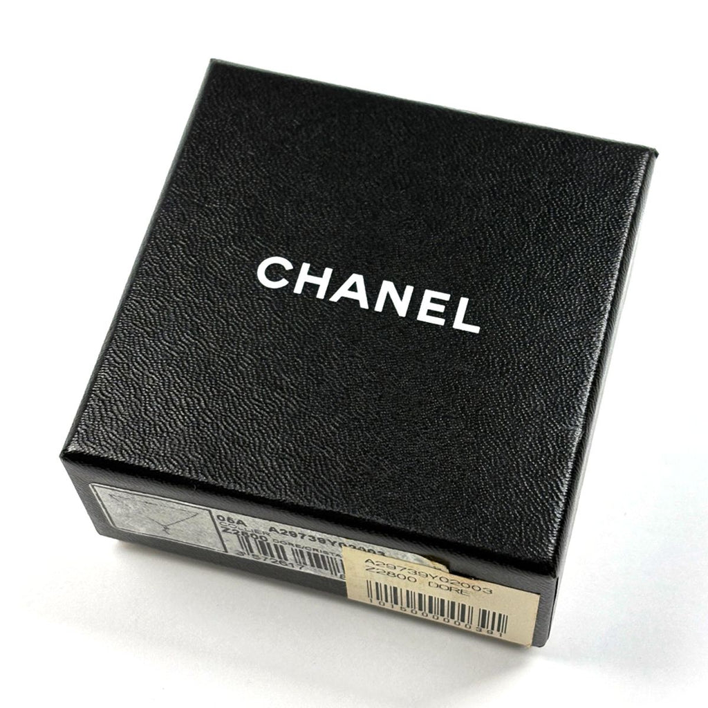 Chanel CC Logo Rhinestone Necklace High Heels Gold Plated — view 7