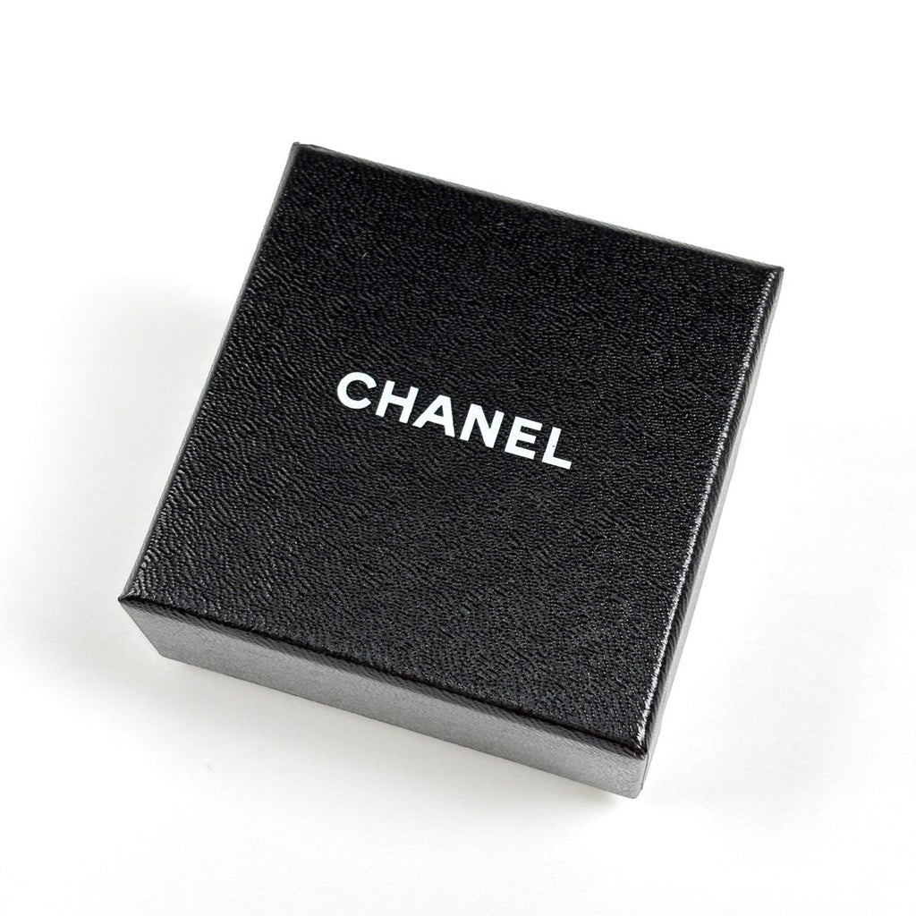Chanel CC Logo Earrings Flower Silver Plated White