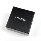 Chanel CC Logo Earrings Flower Silver Plated White