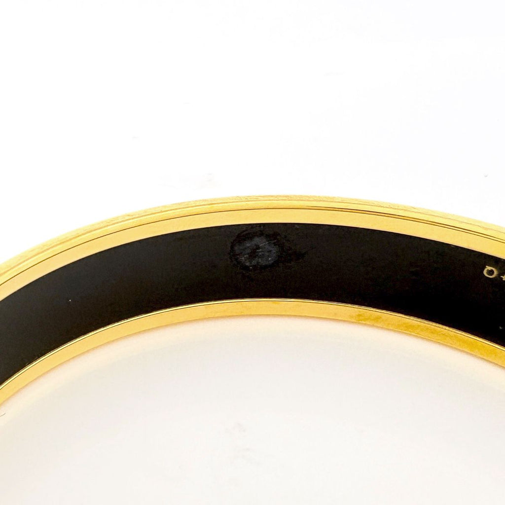 Hermes Enamel PM Cloisonne Bangle Gold Plated Yellow Bracelet — view 4